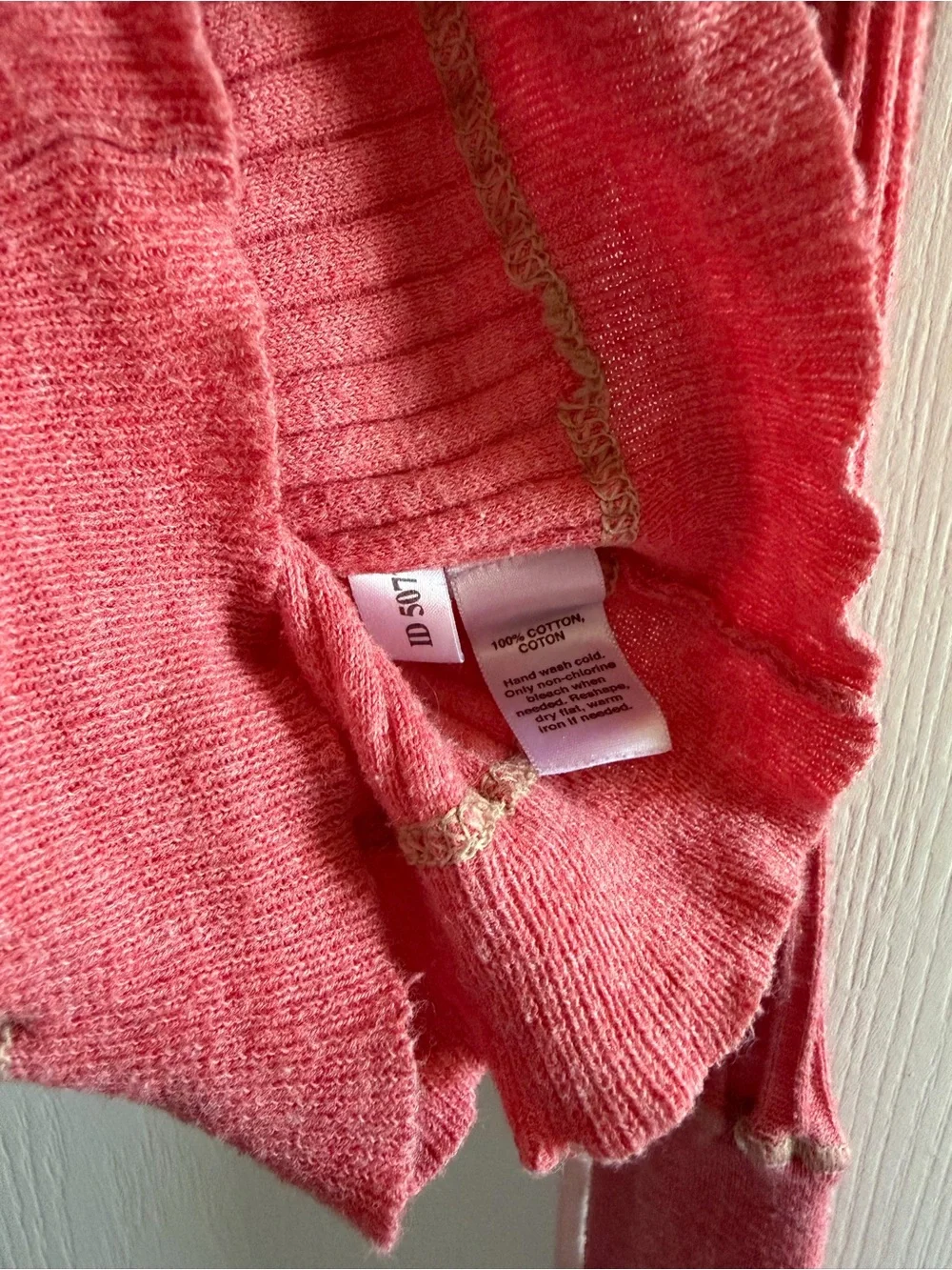 Hollister Pink Ribbed V-Neck Henley Sweater - Picture 6 of 9